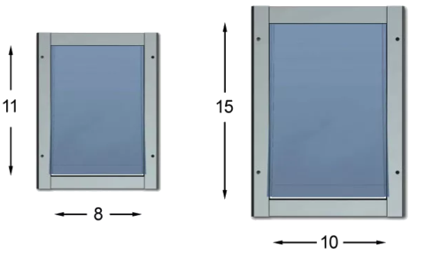 the endura flap has a high aspect ratio to accomodate a larger variety of pets