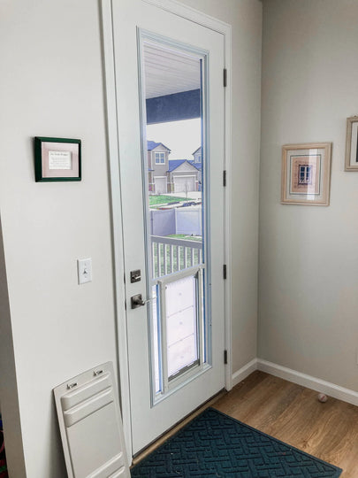glass doors with dog doors