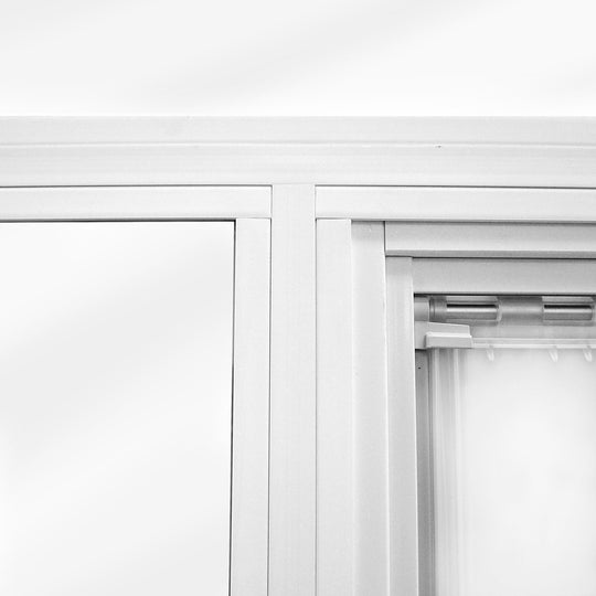 Close-up View of the frame of the through Glass Pet Door in Sliding Glass Dog Doors
