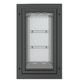 Front view of the black Endura Flap small pet door.