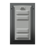 Locked front of the black Endura Flap small dog door.