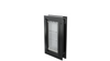 Closed black Endura Flap small pet door, angled.
