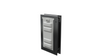 Locked black Endura Flap small pet door, angled secure.