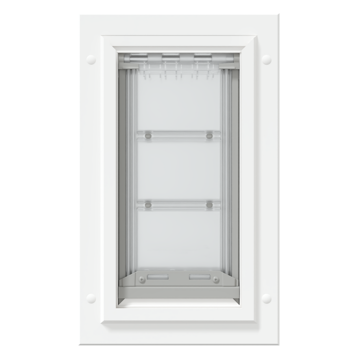 Front view of the white Endura Flap small dog door.