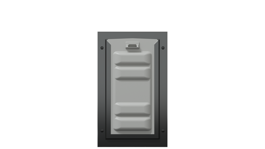 Locked front of black Endura Flap small single flap.