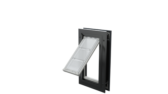 Open black Endura Flap small single flap, angled.