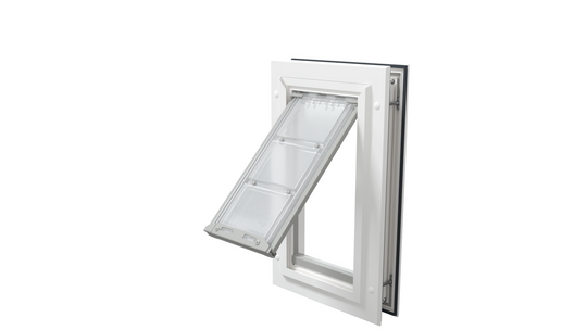 Open white Endura Flap small single flap, angled.
