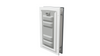 Locked white Endura Flap small single flap, angled.