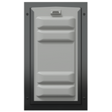 Locked front of the black Endura Flap medium dog door.