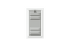 Locked front of white Endura Flap medium door.