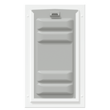 Locked front of the white Endura Flap medium dog door.