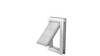 Open white Endura Flap medium dog door, angled view.