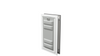 Locked white Endura Flap medium pet door, angled.
