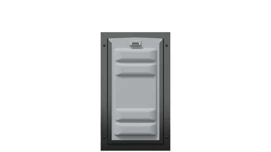 Locked front of black Endura Flap medium single flap.