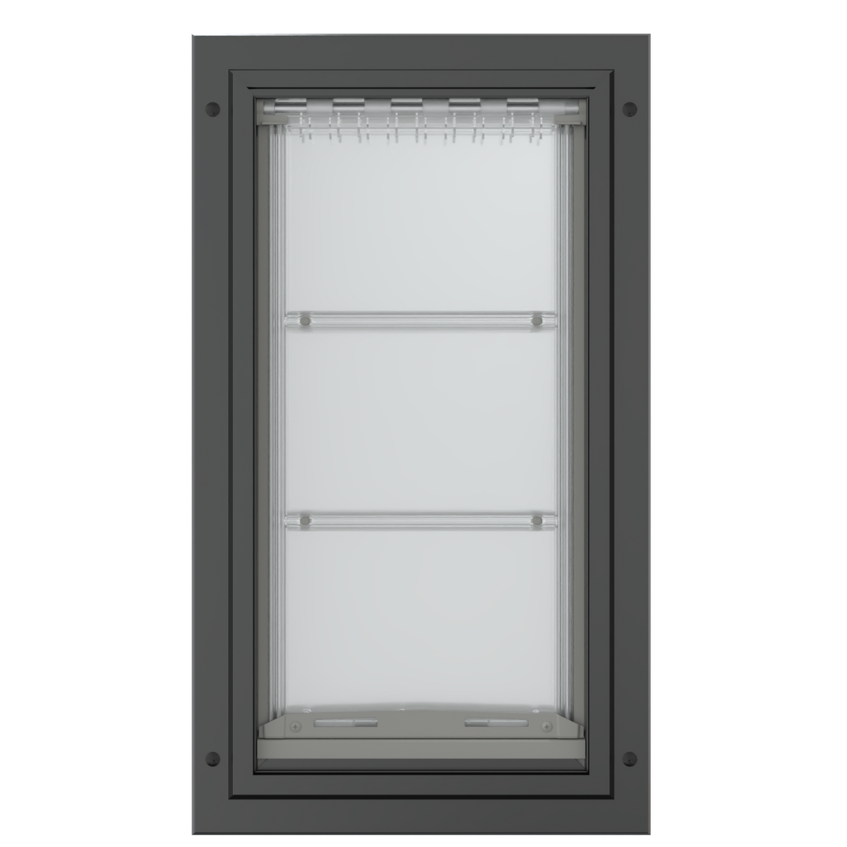Front view of the black Endura Flap large durable door.