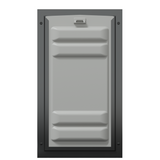 Locked front of the black Endura Flap large doggie door.