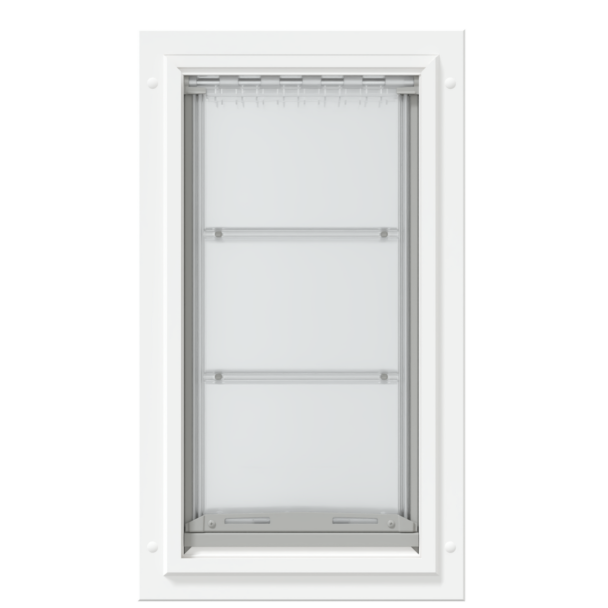 Front view of the white Endura Flap large durable door.