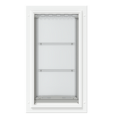 Front view of the white Endura Flap large durable door.