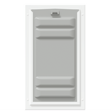 Locked front of the white Endura Flap large doggie door.