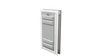 Locked white Endura Flap large pet door, angled secure.