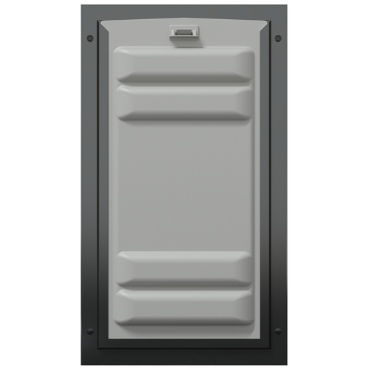 Locked front of black Endura Flap large single flap.