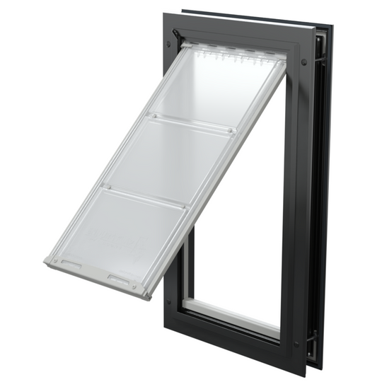 Open black Endura Flap large single flap, angled.
