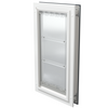 Closed white Endura Flap large pet door, angled.