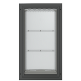 Front view of the black Endura Flap extra large pet door.