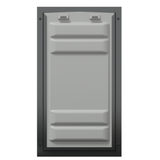 Locked front of the black Endura Flap extra large door.