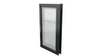 Closed black Endura Flap extra large dog door, angled.
