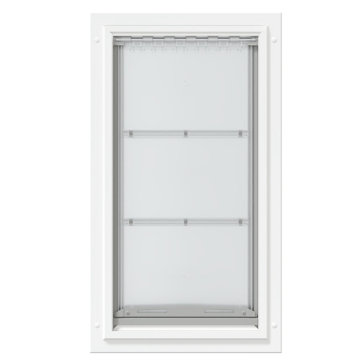 Front view of the white Endura Flap extra large door.