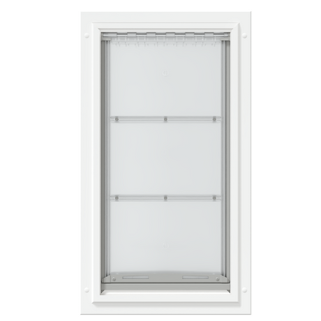Front view of the white Endura Flap extra large door.