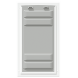 Locked front of the white Endura Flap extra large door.