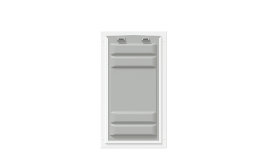 Locked front of the white Endura Flap extra large door.