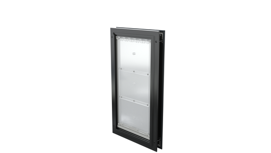 Closed black Endura Flap XL single flap, angled.