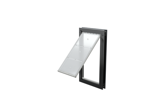Open black Endura Flap XL single flap, angled.