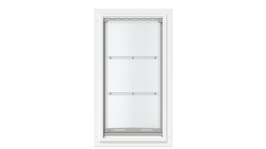 Front view of the white Endura Flap XL single flap.