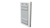 Locked white Endura Flap XL single flap, angled.