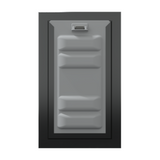 Front view of a black Endura Flap double flap wall mount pet door with the locking cover. This secure doggy door for wall offers excellent insulation.