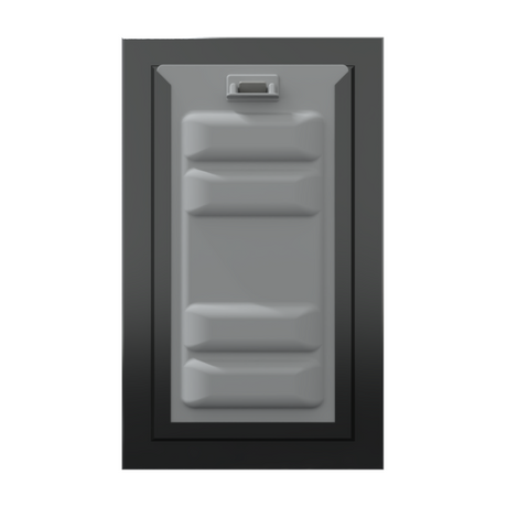 Front view of a black Endura Flap double flap wall mount pet door with the locking cover. This secure doggy door for wall offers excellent insulation.