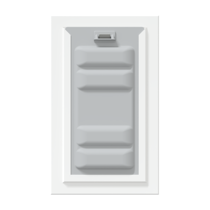 Front view of a white Endura Flap double flap wall mount pet door with the locking cover. This secure doggy door for wall offers excellent insulation.