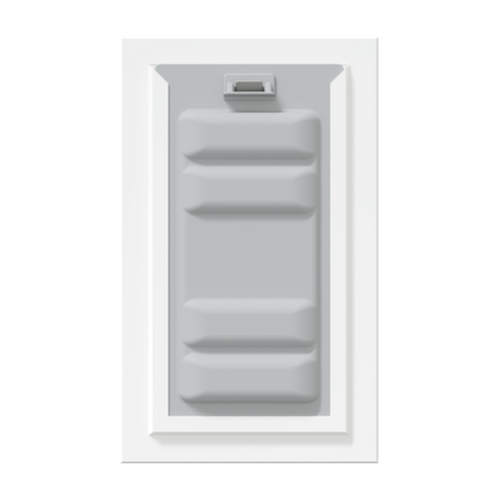 Front view of a white Endura Flap double flap wall mount pet door with the locking cover. This secure doggy door for wall offers excellent insulation.