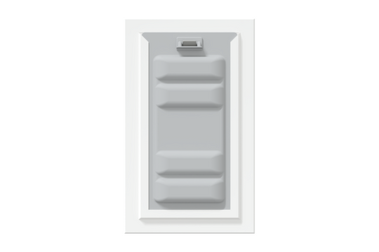 Front view of a white Endura Flap double flap wall mount pet door with the locking cover. This secure doggy door for wall offers excellent insulation.