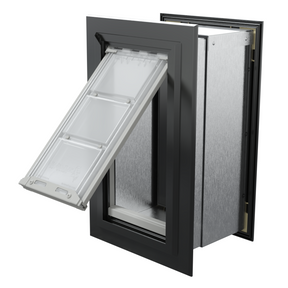 Endura Flap Wall Mount white-frame pet doors sized to drop into existing walls, through-wall installation