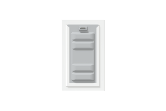 Front view of a white Endura Flap single flap wall mount dog door with the locking cover. This shows the security of this doggy door for wall.