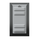 Front view of a black Endura Flap double flap wall mount pet door with the locking cover. This secure doggy door for wall offers enhanced insulation.