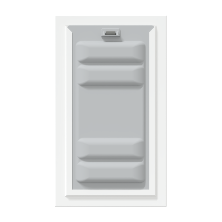 Front view of a white Endura Flap double flap wall mount pet door with the locking cover. This secure doggy door for wall offers enhanced insulation.