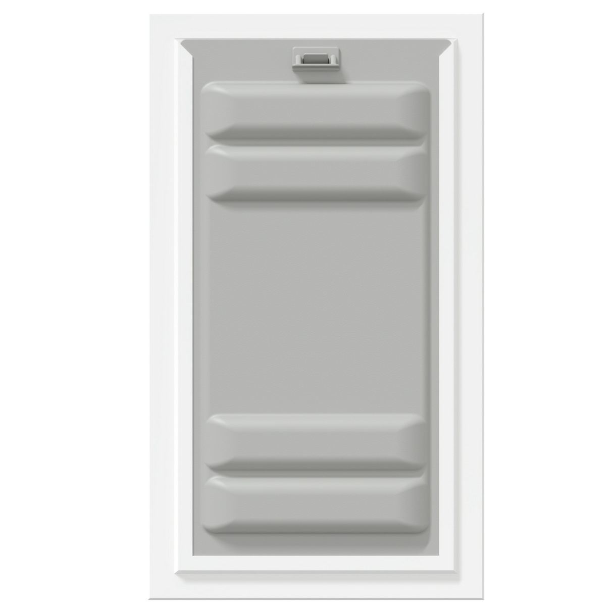 Front view of a white Endura Flap double flap wall mount pet door with the locking cover. This secure doggy door for wall offers excellent insulation.