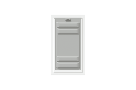 Front view of a white Endura Flap double flap wall mount pet door with the locking cover. This secure doggy door for wall offers excellent insulation.
