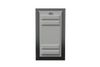 Front view of a black Endura Flap single flap wall mount pet door with the locking cover. This secure pet door for wall is a best dog door choice.